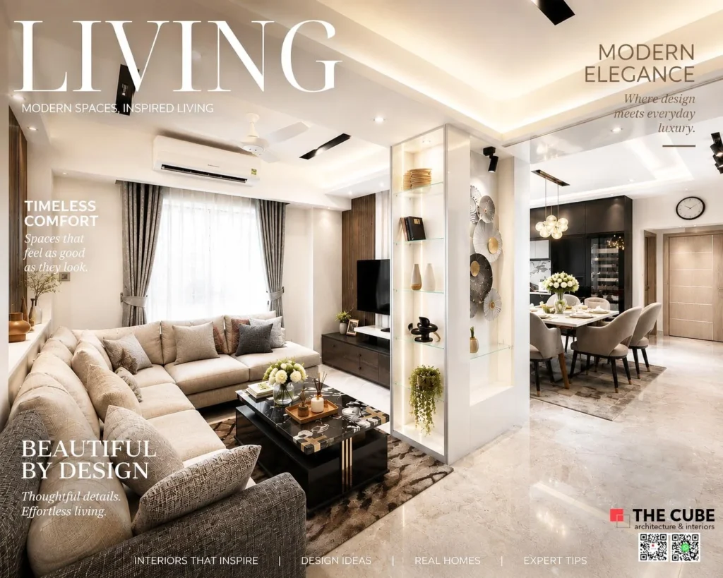 Luxury residential interior design featuring elegant living spaces, refined finishes, and modern home interiors in Dhaka, Bangladesh.